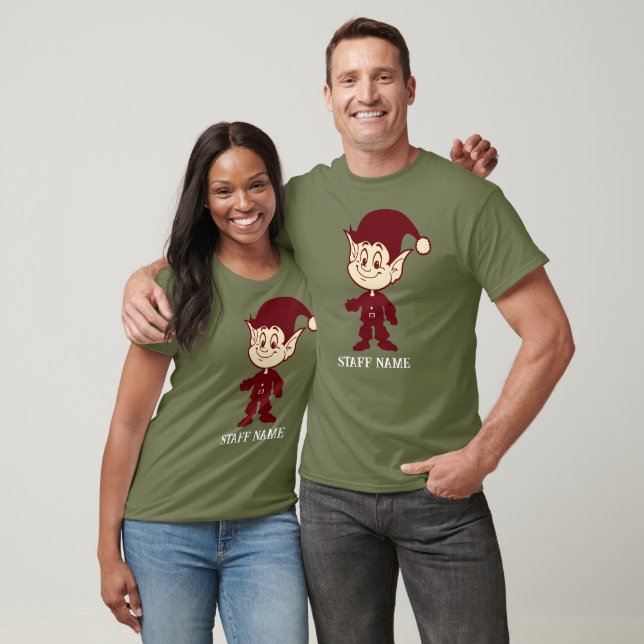 Personlig Funny Santa's Elves Julstab T Shirt (Unisex)