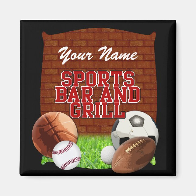 Personlig Funny Sports Pub och Grill Magnet (Framsidan)