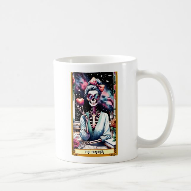Personlig Funny Tarot Teacher Halloween Kaffemugg (Höger)