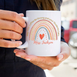Personlig Funny Teacher Quote Boho Rainbow Kaffemugg