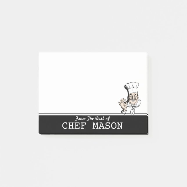 Personlig Funny Tjock Chef Post-it Block (Framsida)