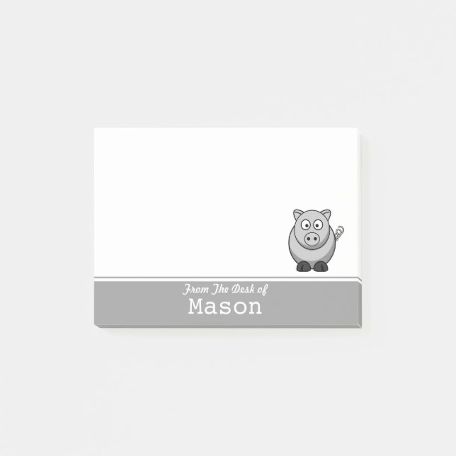 Personlig Funny Tjock Gris Post-it Block (Framsida)