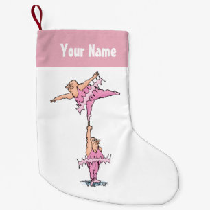 Personlig Funny Tjock Killar i Rosa Tutus Liten Julstrumpa