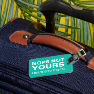 Personlig Funny Travel Mint-Grönt Bagagebricka