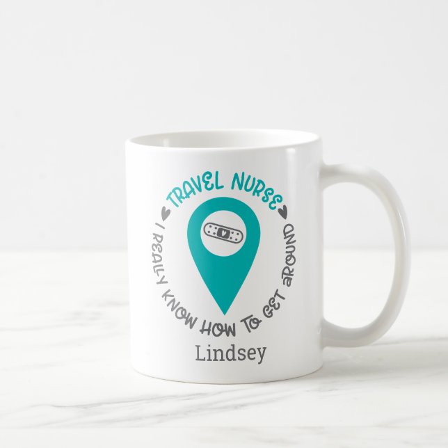 Personlig Funny Travel Nurse Coffee Mugg (Höger)