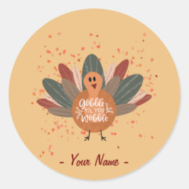 Personlig Funny Turkey in Fall Runt Klistermärke