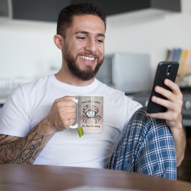 Personlig Funny Vintage Crab Beach Sunset Kaffemugg (Skapare uppladdad)