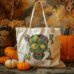 Personlig Funny Zombie Boy Bus eller godis Candy Tygkasse<br><div class="desc">Gör Halloween till en smäll med vår Personlig Funny Zombie Boy Bus eller godis Candy Tote Bag! Den här fina väskan har en humoristisk zombieskorgkonstruktion som säkert ger ditt lilla ansikte ett leende. Perfekten för att samla in alla deras Halloween-produkter är väskan lika funktionsduglig som roligten. Den här personligen Halloween...</div>