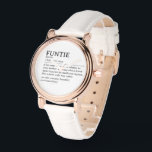 Personlig Funtie Definition Quote Armbandsur<br><div class="desc">Den här Funtie-definitionsteckendesignen är perfekten för att fira det speciella band som din syster delar med ditt barn som "Roligt Moster". Det här är något som inte bara gör hennes liv ljusare, utan också fångar den unika glädje och kärlek som hon ger till din familj. Vare sig det är för...</div>