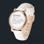Personlig Funtie Definition Quote Armbandsur<br><div class="desc">Den här Funtie-definitionsteckendesignen är perfekten för att fira det speciella band som din syster delar med ditt barn som "Roligt Moster". Det här är något som inte bara gör hennes liv ljusare, utan också fångar den unika glädje och kärlek som hon ger till din familj. Vare sig det är för...</div>