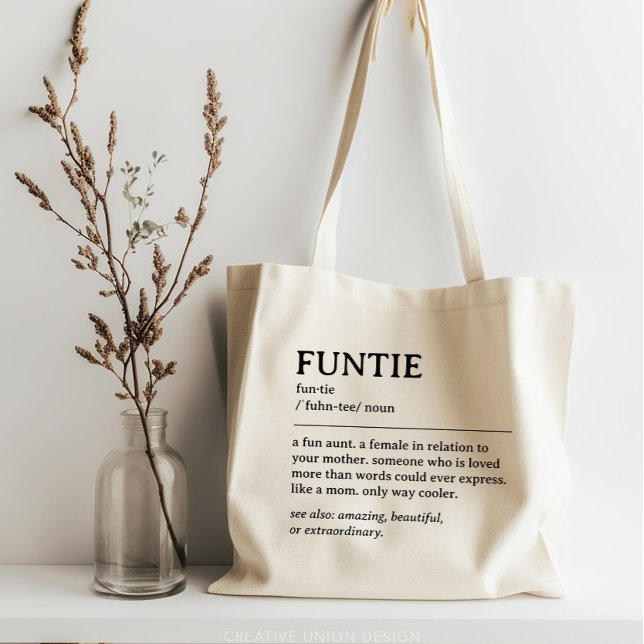 Personlig Funtie Definition Quote Tygkasse (gift for auntie)