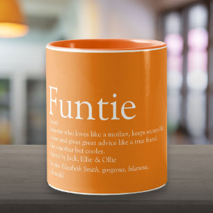 Personlig Funtie Faster Moster Definition Orange Två-Tonad Mugg