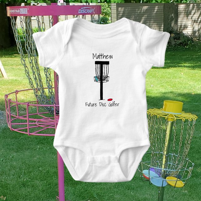 Personlig Future Disk Golfer Baby Baby Bodysui T Shirt (Skapare uppladdad)