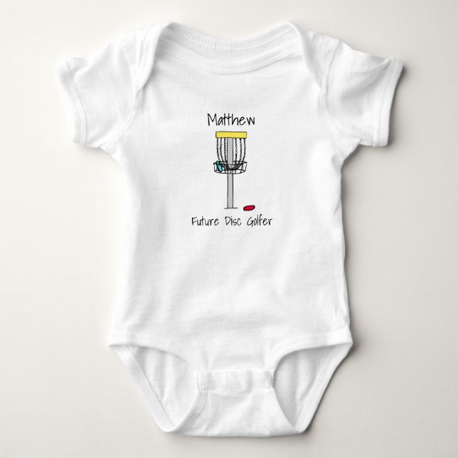Personlig Future Disk Golfer Baby T Shirt (Framsida)