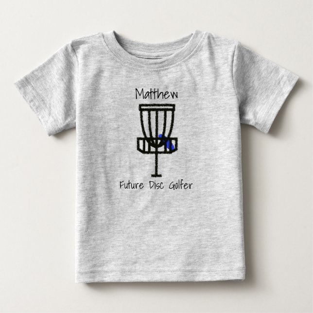 Personlig Future Disk Golfer Baby T Shirt (Framsida)