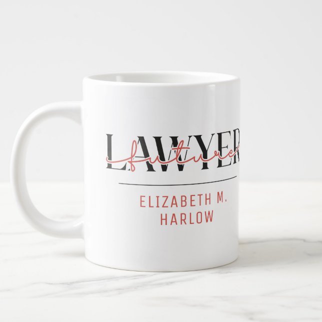Personlig Future Lawyer Namn Jumbo Mugg (Vänster)