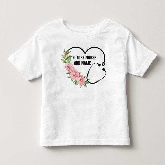Personlig Future Nurse Namn T Shirt (Framsida)