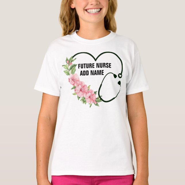 Personlig Future Nurse Namn T Shirt (Framsida)