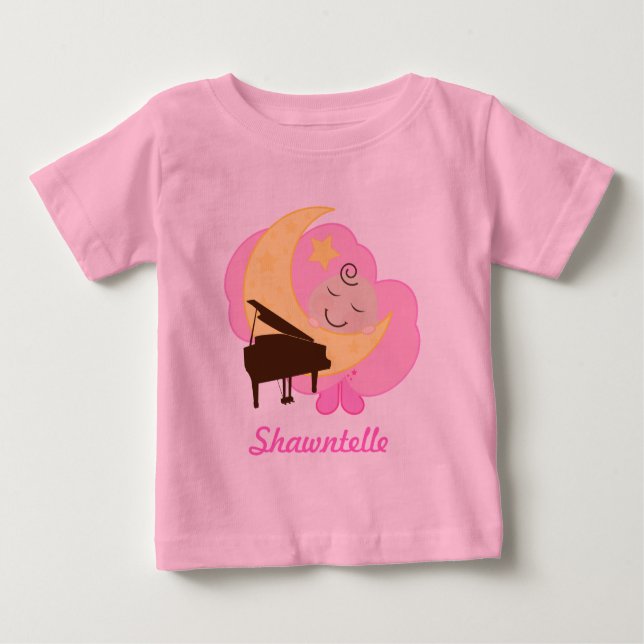 Personlig Future Piano Player baby T T-shirt (Framsida)