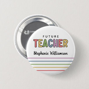 Personlig Future Teacher Colorful Cute Knapp