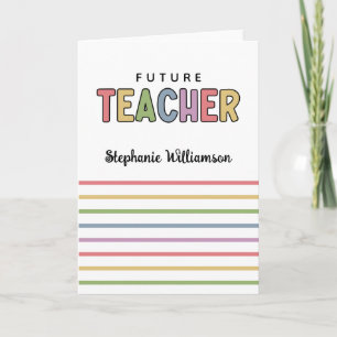 Personlig Future Teacher Colorful Cute Kort