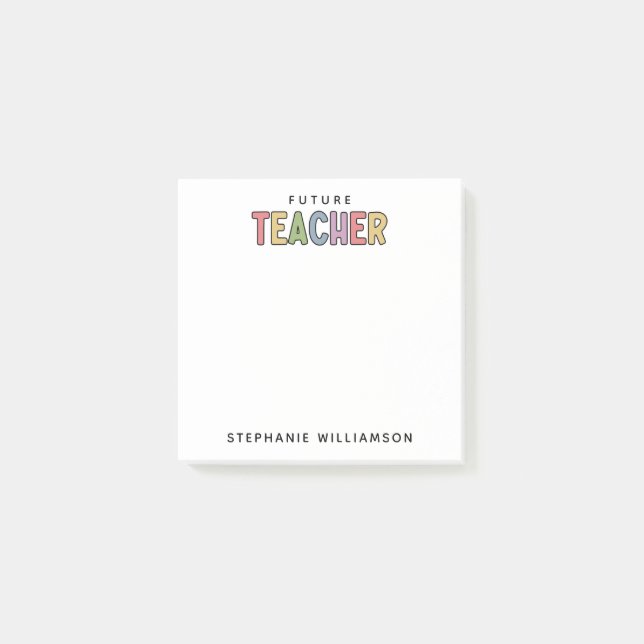 Personlig Future Teacher Colorful Cute Post-it Block (Framsida)