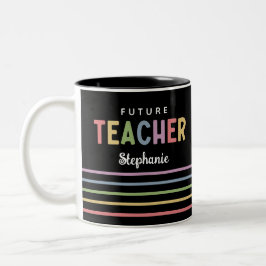 Personlig Future Teacher Colorful Gifts Två-Tonad Mugg