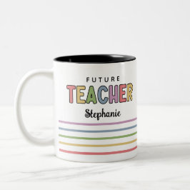 Personlig Future Teacher Colorful Gifts Två-Tonad Mugg