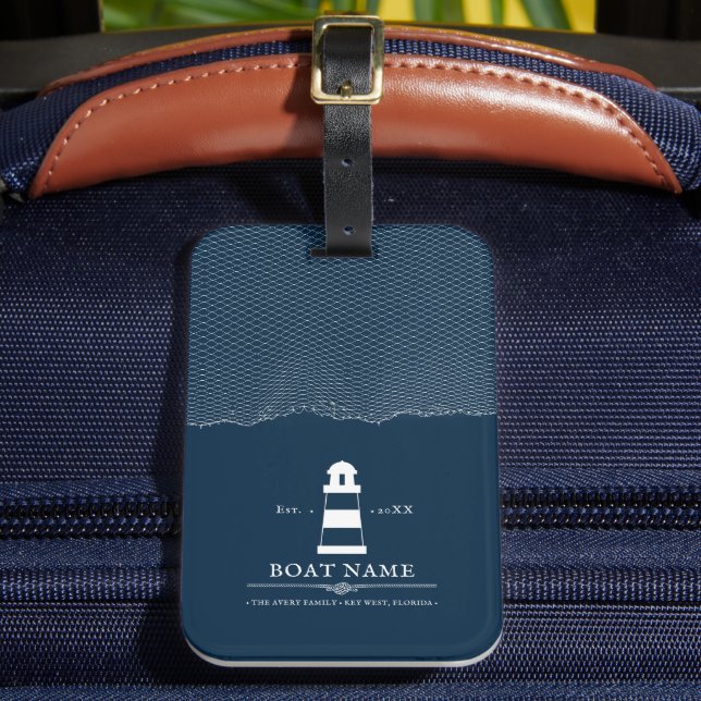 Personlig fyr Boat Nautical Bagagebricka (Framsida Insitu 2)