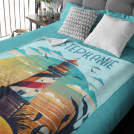 Personlig fyr glöd fleecefilt