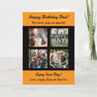 Personlig Fyra Photo Template Pappa Birthday Kort