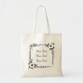 Personlig fyrkantig blomsterformad totebag tygkasse