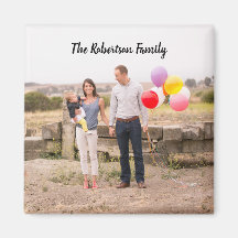 Personlig fyrkantig kylmagnet med familjefoto