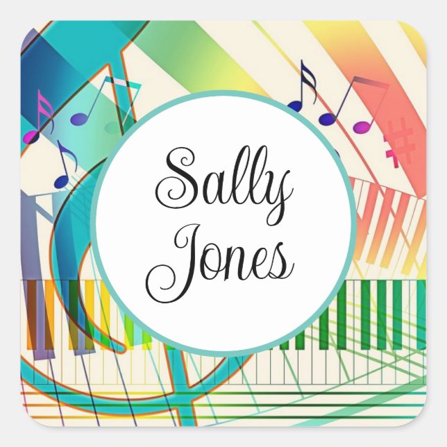 Personlig Fyrkantigt Klistermärke (Framsida)