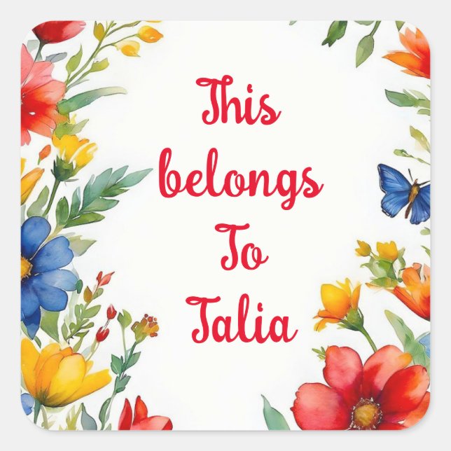 Personlig Fyrkantigt Klistermärke (Framsida)