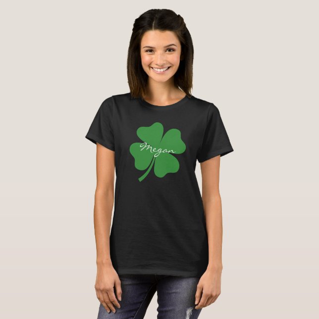 Personlig Fyrklöver T-shirt (Hel framsida)