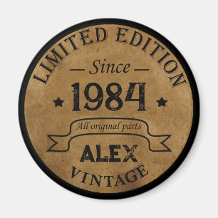 Personlig fyrtio vintagar 40-årsdagen party magnet