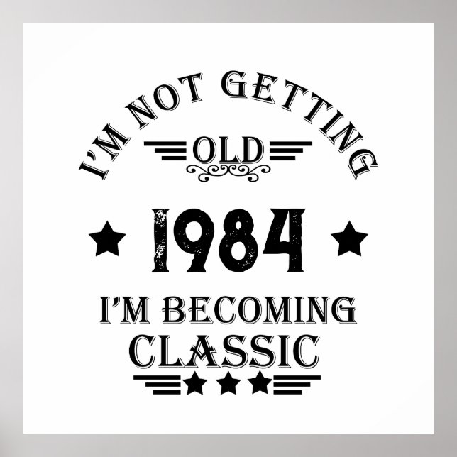 Personlig fyrtio vintagar 40-årsdagen party poster (Framsidan)