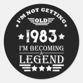 Personlig fyrtio vintagar 40-årsdagen party runt klistermärke