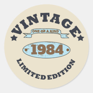 Personlig fyrtio vintagar 40-årsdagen party runt klistermärke