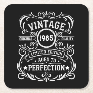 Personlig fyrtio vintagar 40-årsdagen party underlägg papper kvadrat