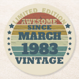 Personlig fyrtio vintagar 40-årsdagen party underlägg papper rund