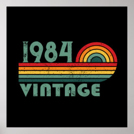 Personlig fyrtio vintage 40-års födelsedagsfest poster