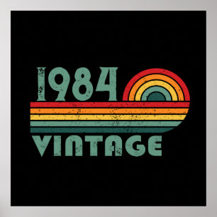 Personlig fyrtio vintage 40-års födelsedagsfest poster