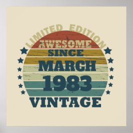 Personlig fyrtio vintage 40-årsfest poster