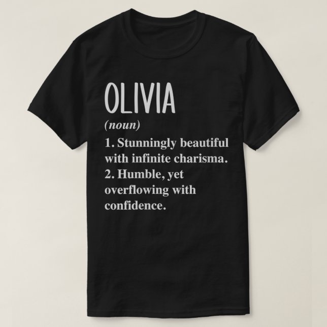 Personlig G för definition av kvinnans Olivia Firs T Shirt (Design framsida)