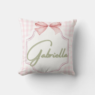 Personlig Gabriella Flicka Nursery Bow Kudde