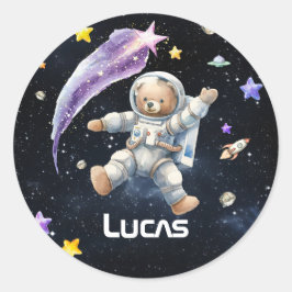 Personlig Galactic Party Stickers Runt Klistermärke