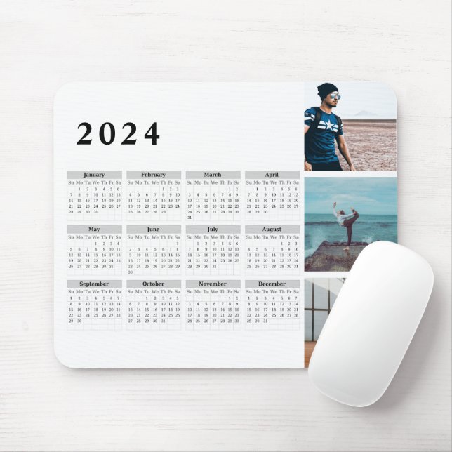 Personlig Gallery 2024 Calendar, fetstil Musmatta (Med mus)