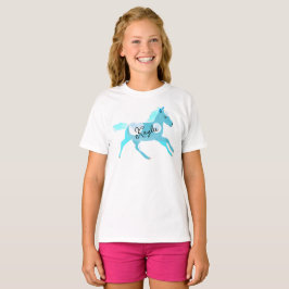 Personlig Galloping Turcouise Pony Tshirt T Shirt